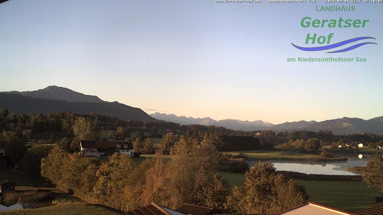 Archiv Foto Webcam Blick vom Geratser Hof auf die Niedersonthofener Seen