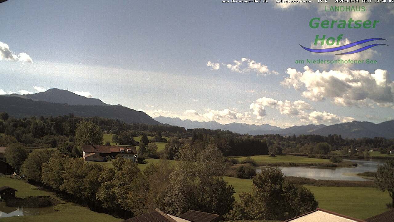Archiv Foto Webcam Blick vom Geratser Hof auf die Niedersonthofener Seen