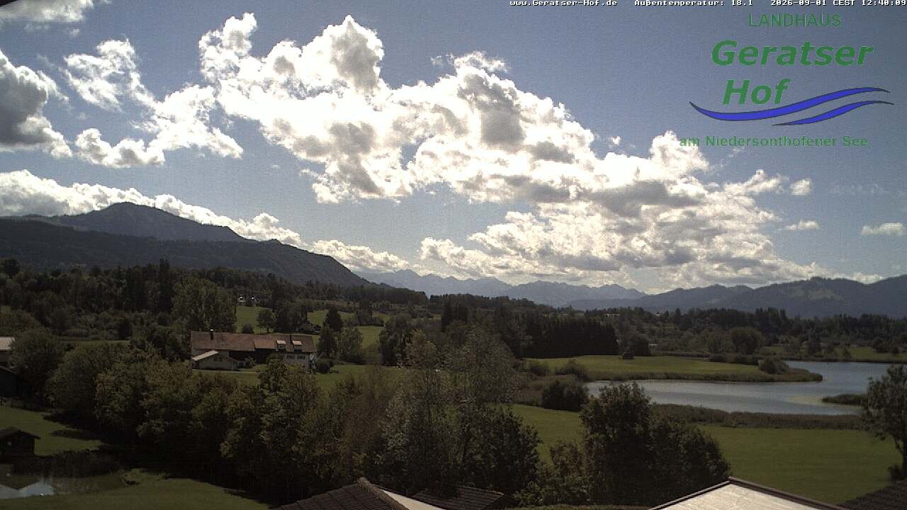 Archiv Foto Webcam Blick vom Geratser Hof auf die Niedersonthofener Seen