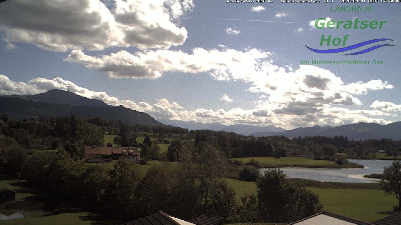 Archiv Foto Webcam Blick vom Geratser Hof auf die Niedersonthofener Seen