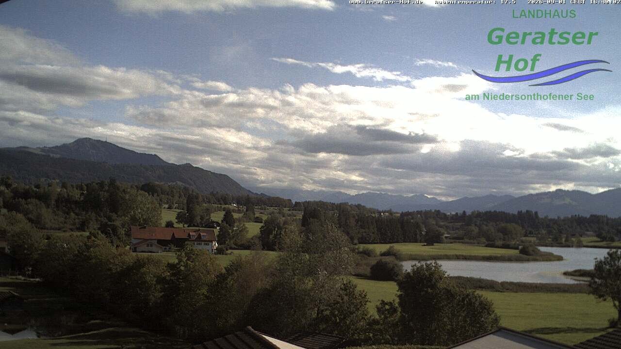 Archiv Foto Webcam Blick vom Geratser Hof auf die Niedersonthofener Seen