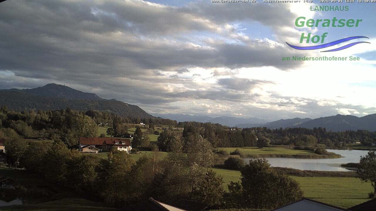 Archiv Foto Webcam Blick vom Geratser Hof auf die Niedersonthofener Seen