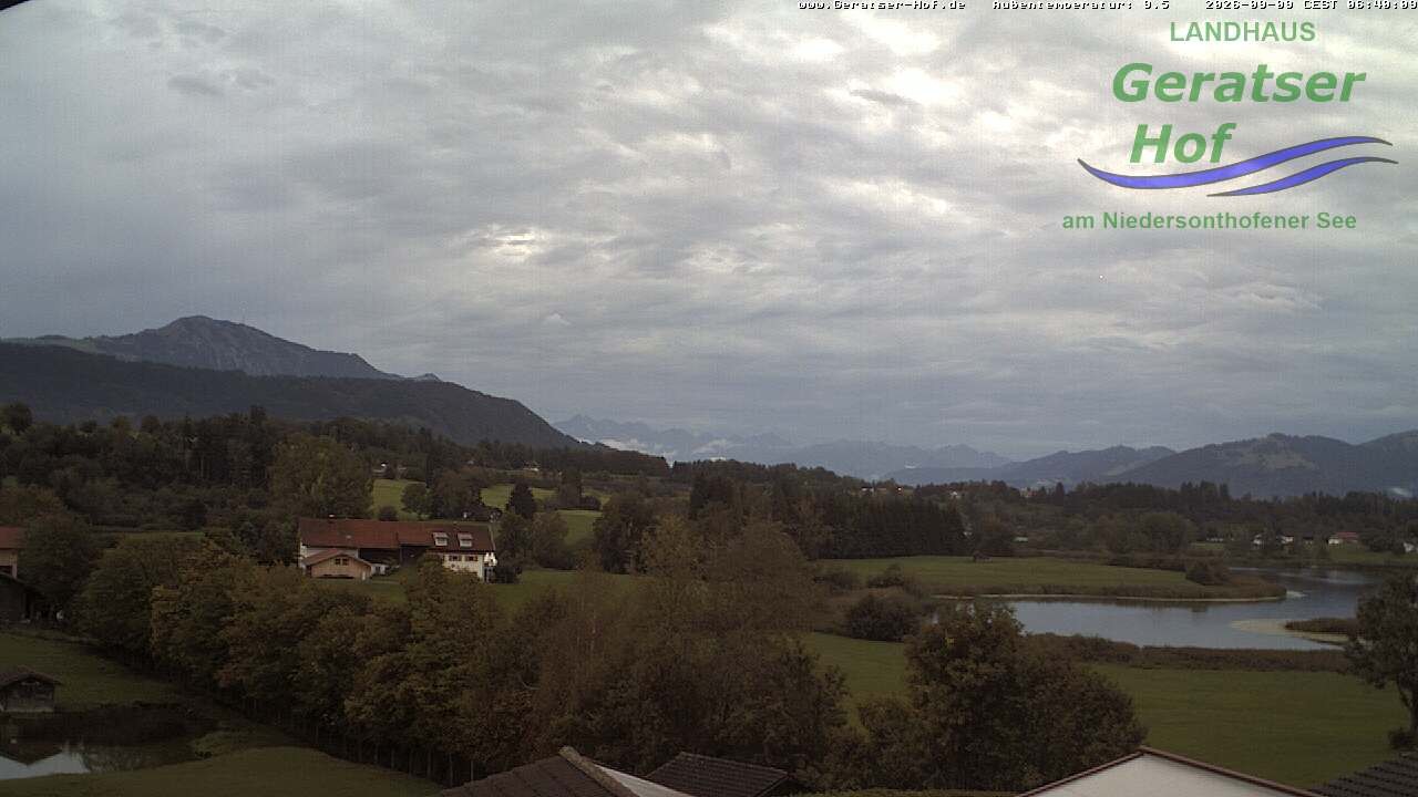 Archiv Foto Webcam Blick vom Geratser Hof auf die Niedersonthofener Seen