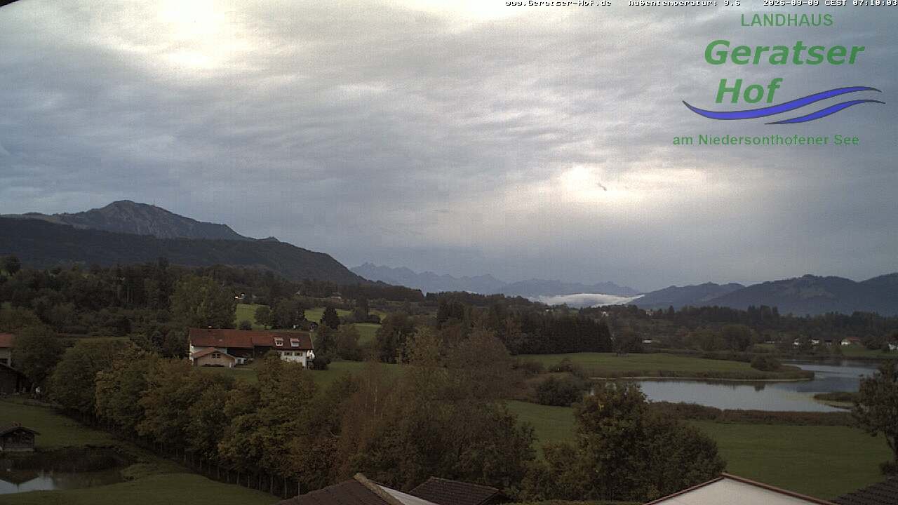 Archiv Foto Webcam Blick vom Geratser Hof auf die Niedersonthofener Seen