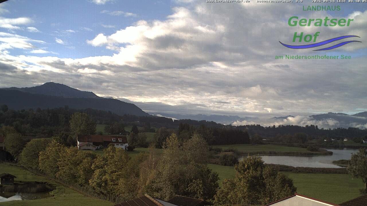 Archiv Foto Webcam Blick vom Geratser Hof auf die Niedersonthofener Seen