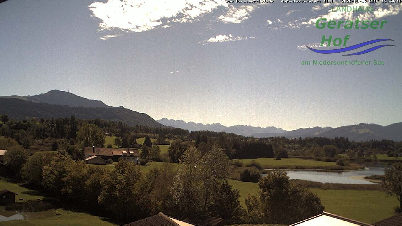 Archiv Foto Webcam Blick vom Geratser Hof auf die Niedersonthofener Seen