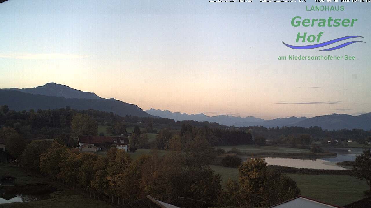 Archiv Foto Webcam Blick vom Geratser Hof auf die Niedersonthofener Seen