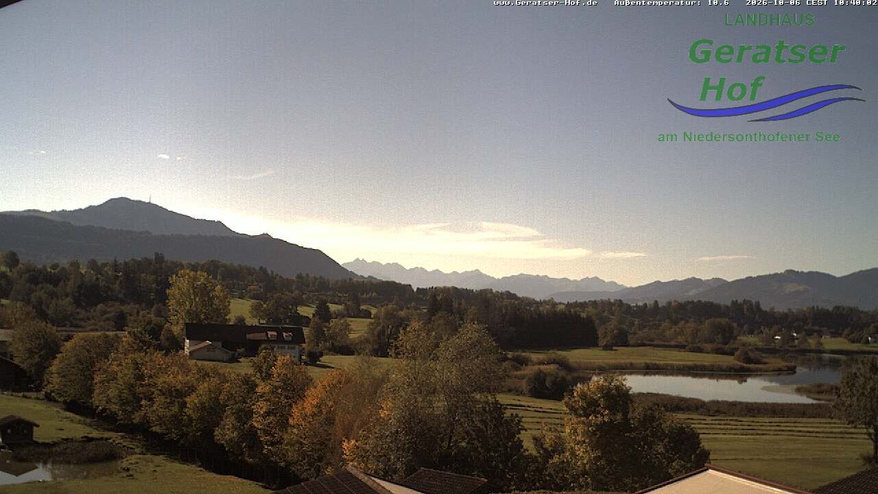Archiv Foto Webcam Blick vom Geratser Hof auf die Niedersonthofener Seen