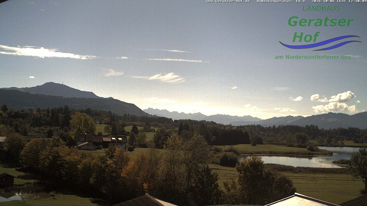 Archiv Foto Webcam Blick vom Geratser Hof auf die Niedersonthofener Seen