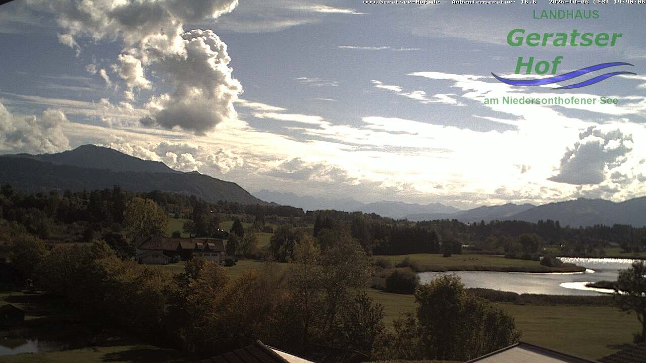 Archiv Foto Webcam Blick vom Geratser Hof auf die Niedersonthofener Seen