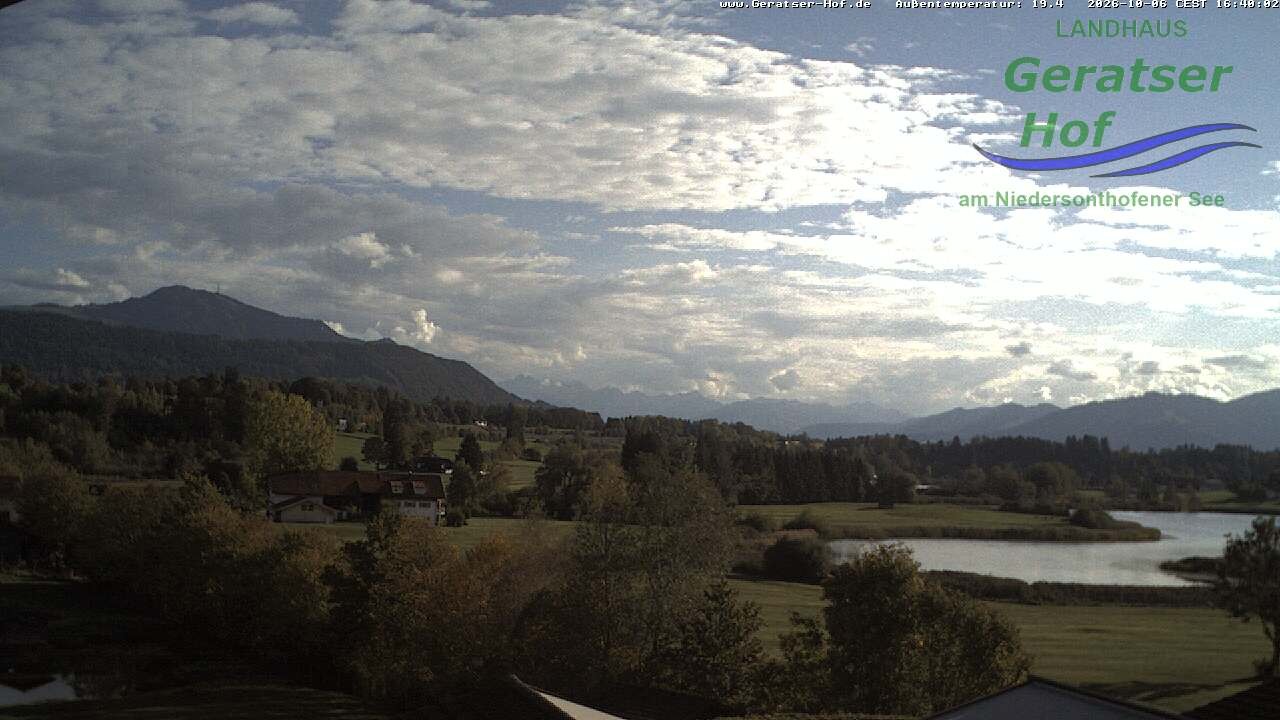 Archiv Foto Webcam Blick vom Geratser Hof auf die Niedersonthofener Seen