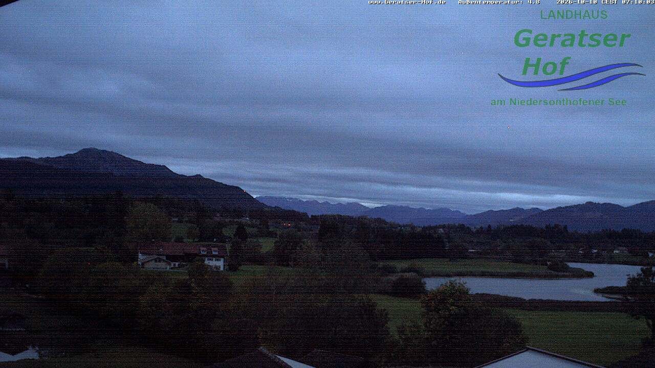 Archiv Foto Webcam Blick vom Geratser Hof auf die Niedersonthofener Seen