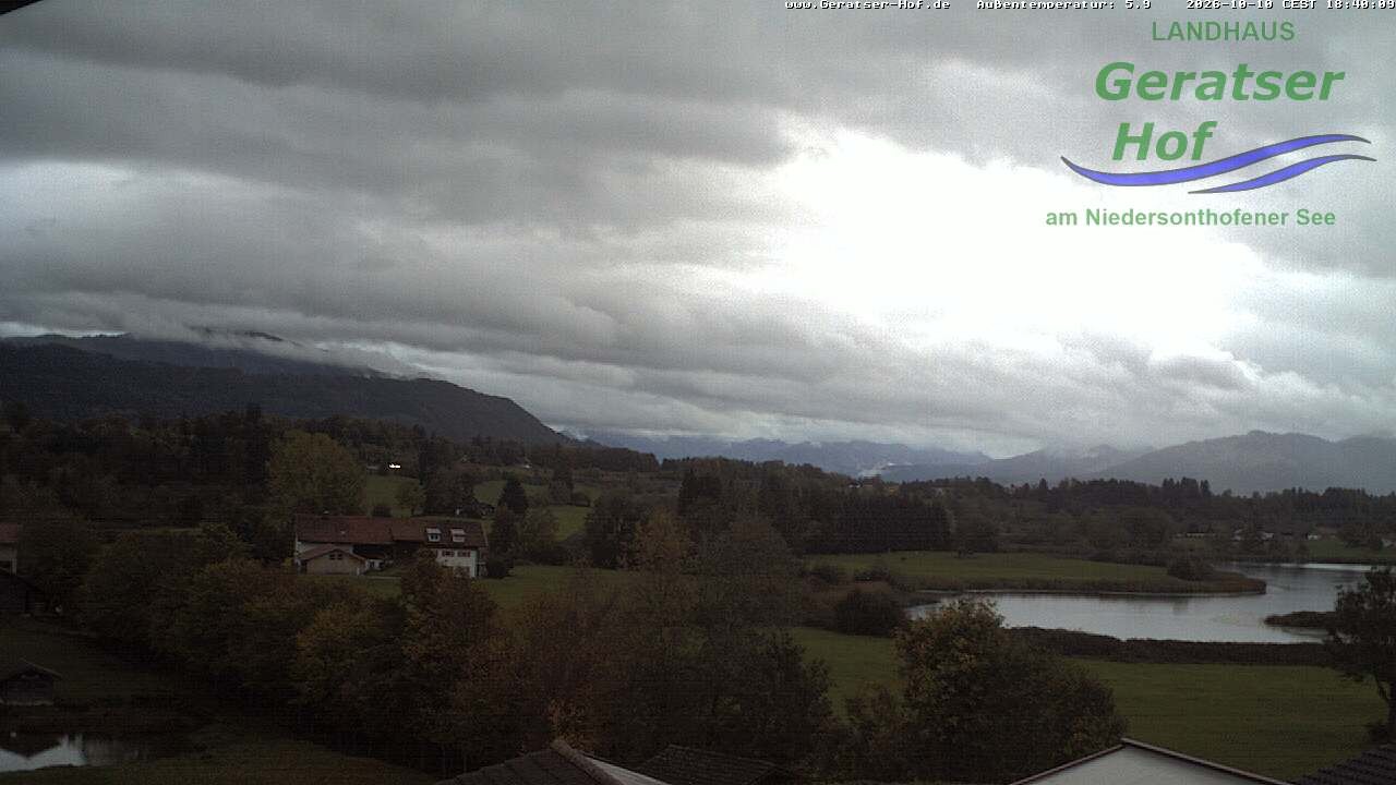 Archiv Foto Webcam Blick vom Geratser Hof auf die Niedersonthofener Seen