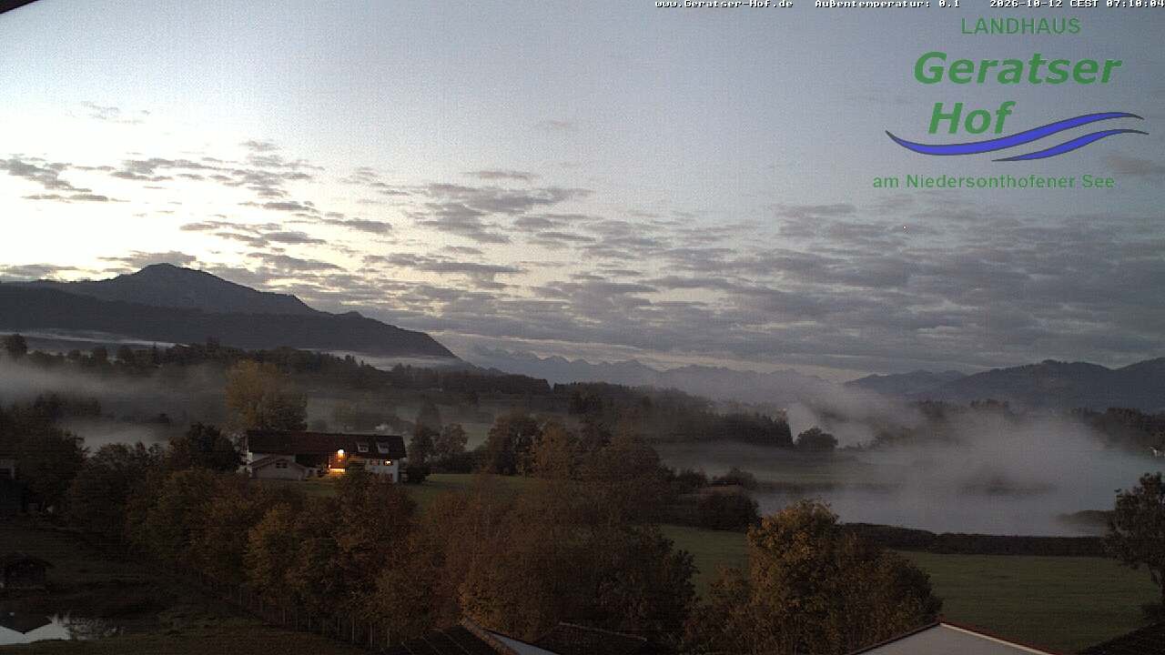 Archiv Foto Webcam Blick vom Geratser Hof auf die Niedersonthofener Seen