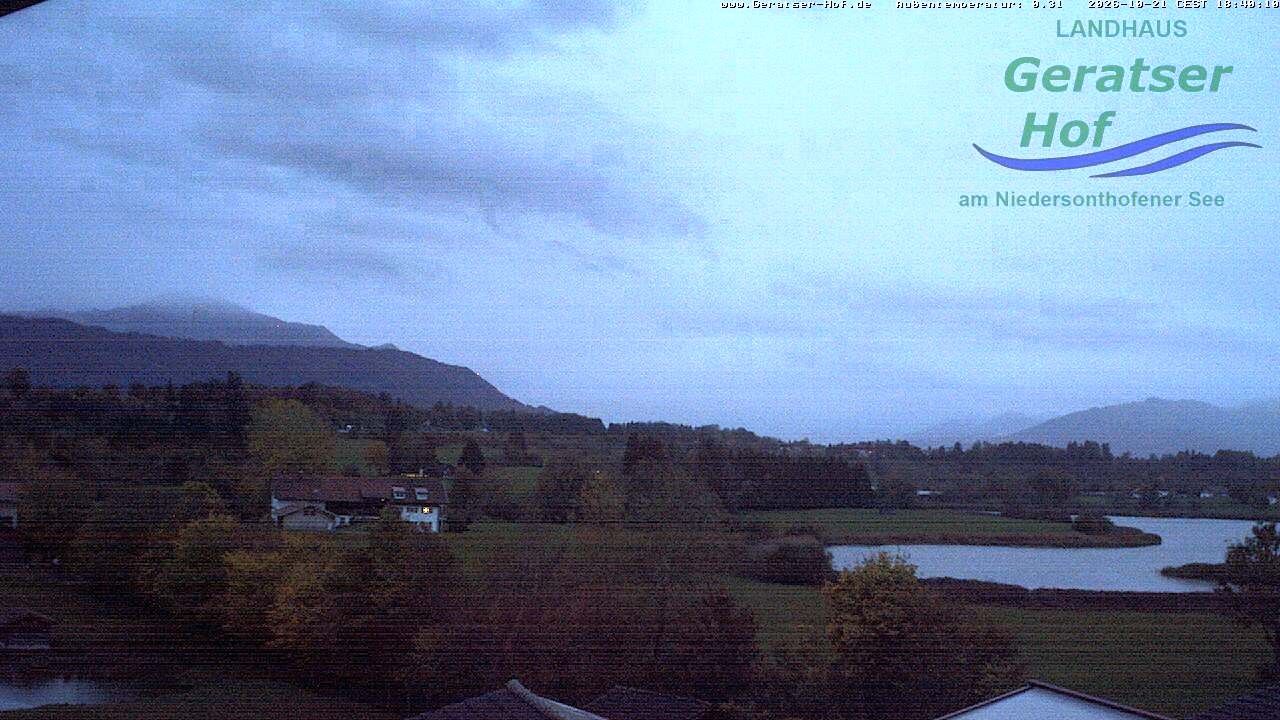 Archiv Foto Webcam Blick vom Geratser Hof auf die Niedersonthofener Seen