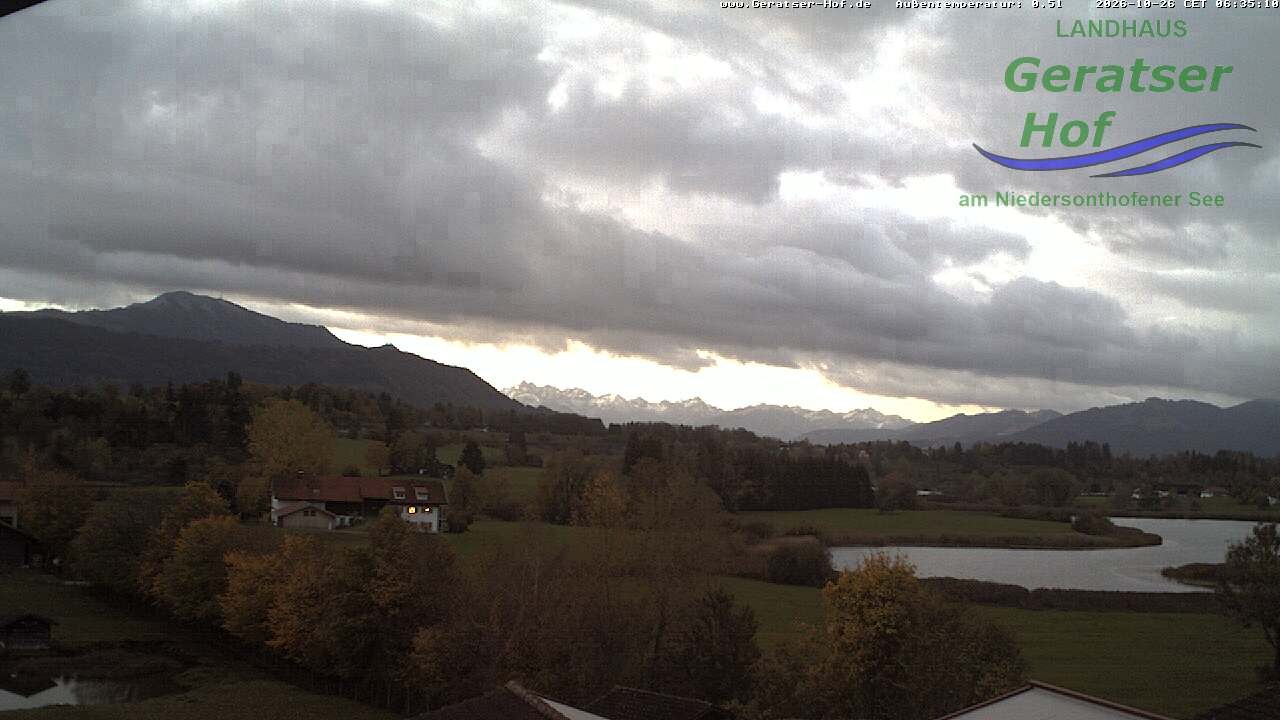 Archiv Foto Webcam Blick vom Geratser Hof auf die Niedersonthofener Seen