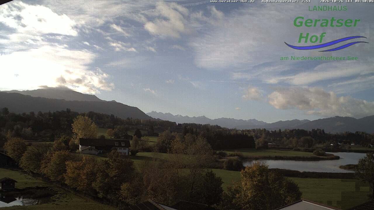Archiv Foto Webcam Blick vom Geratser Hof auf die Niedersonthofener Seen