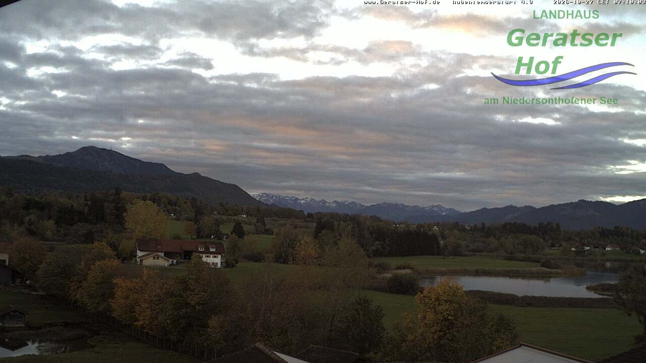 Archiv Foto Webcam Blick vom Geratser Hof auf die Niedersonthofener Seen