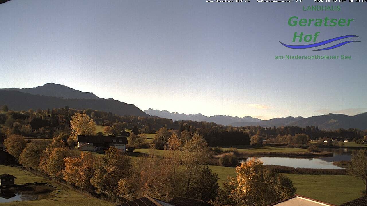 Archiv Foto Webcam Blick vom Geratser Hof auf die Niedersonthofener Seen