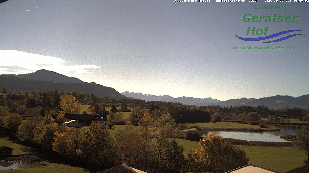 Archiv Foto Webcam Blick vom Geratser Hof auf die Niedersonthofener Seen