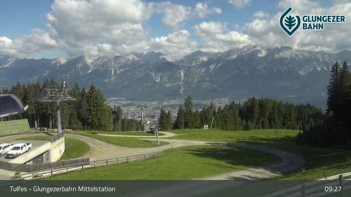 Archiv Foto Webcam Tulfes: Blick von der Mittelstation am Glungezer
