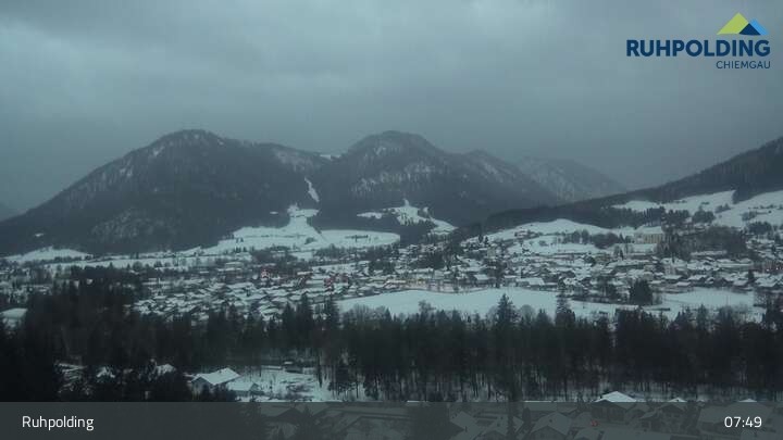 Archiv Foto Webcam Panorama Ruhpolding: Ort und Berge