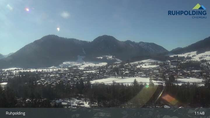 Archiv Foto Webcam Panorama Ruhpolding: Ort und Berge