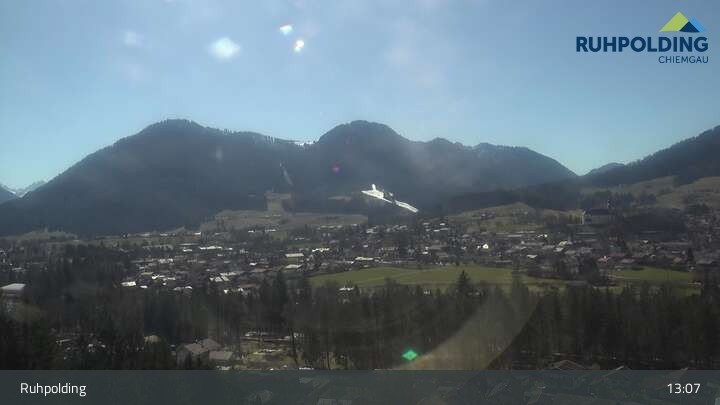 Archiv Foto Webcam Panorama Ruhpolding: Ort und Berge