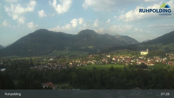 Archiv Foto Webcam Panorama Ruhpolding: Ort und Berge