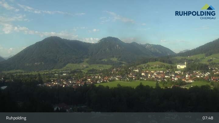 Archiv Foto Webcam Panorama Ruhpolding: Ort und Berge