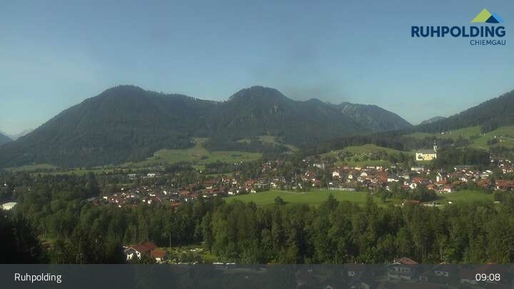 Archiv Foto Webcam Panorama Ruhpolding: Ort und Berge