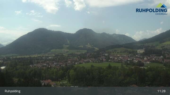 Archiv Foto Webcam Panorama Ruhpolding: Ort und Berge