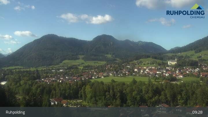 Archiv Foto Webcam Panorama Ruhpolding: Ort und Berge