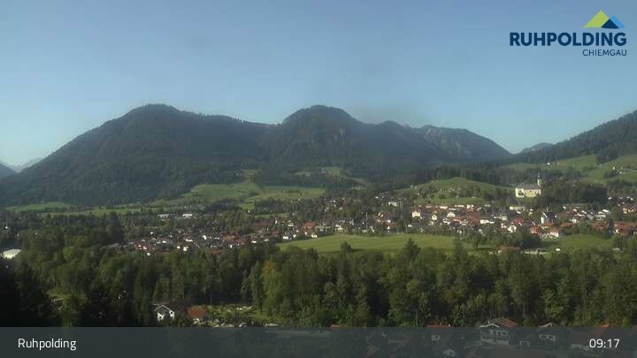 Archiv Foto Webcam Panorama Ruhpolding: Ort und Berge