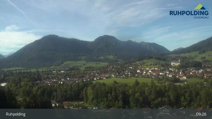 Archiv Foto Webcam Panorama Ruhpolding: Ort und Berge