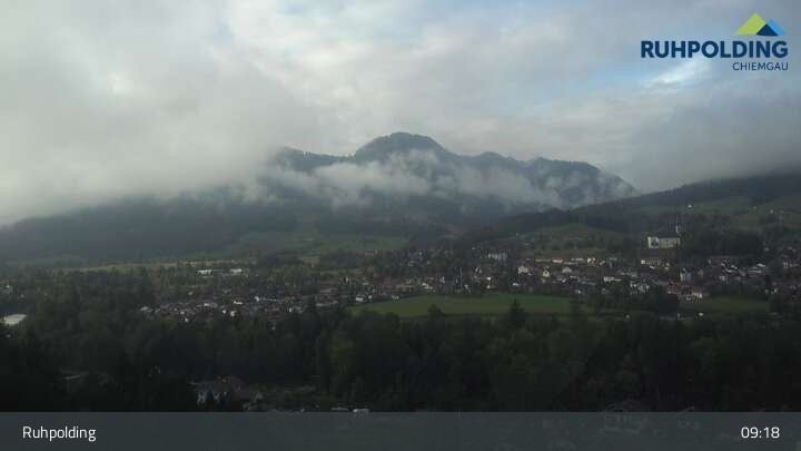Archiv Foto Webcam Panorama Ruhpolding: Ort und Berge