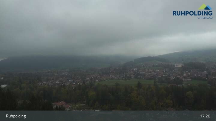 Archiv Foto Webcam Panorama Ruhpolding: Ort und Berge