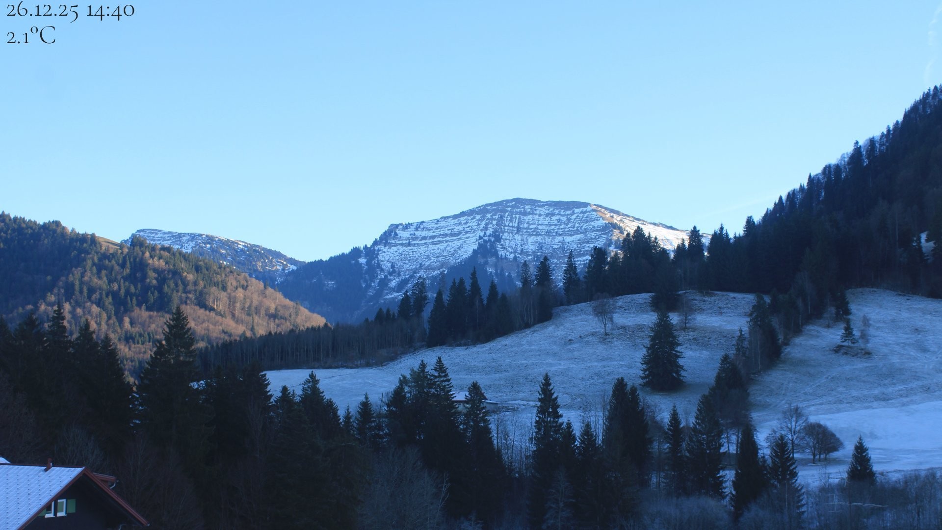 Archiv Foto Webcam Oberstaufen - Blick Hochgrat vom Biohotel Schratt