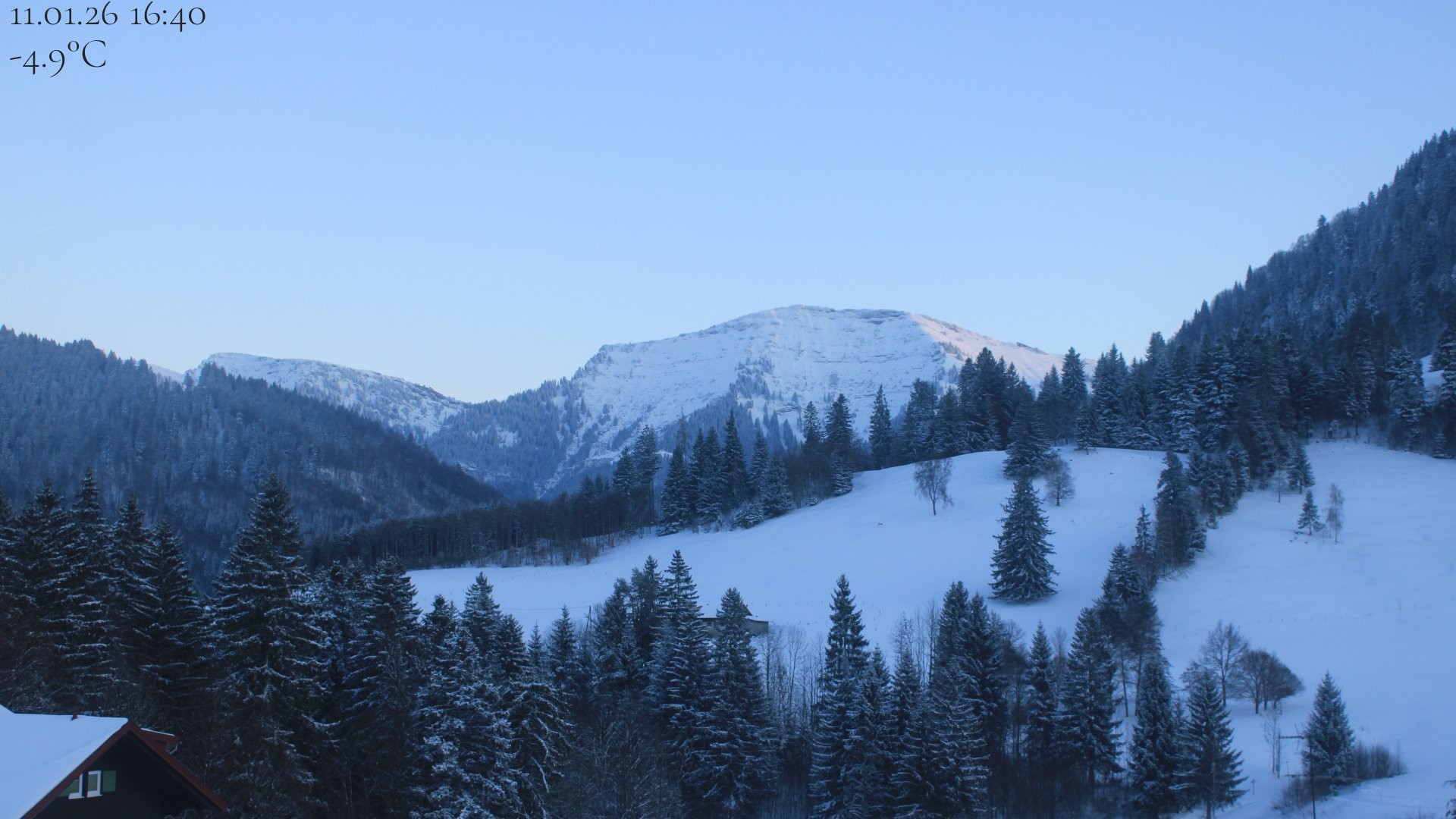 Archived image Webcam Oberstaufen - View Hochgrat from Hotel Schratt
