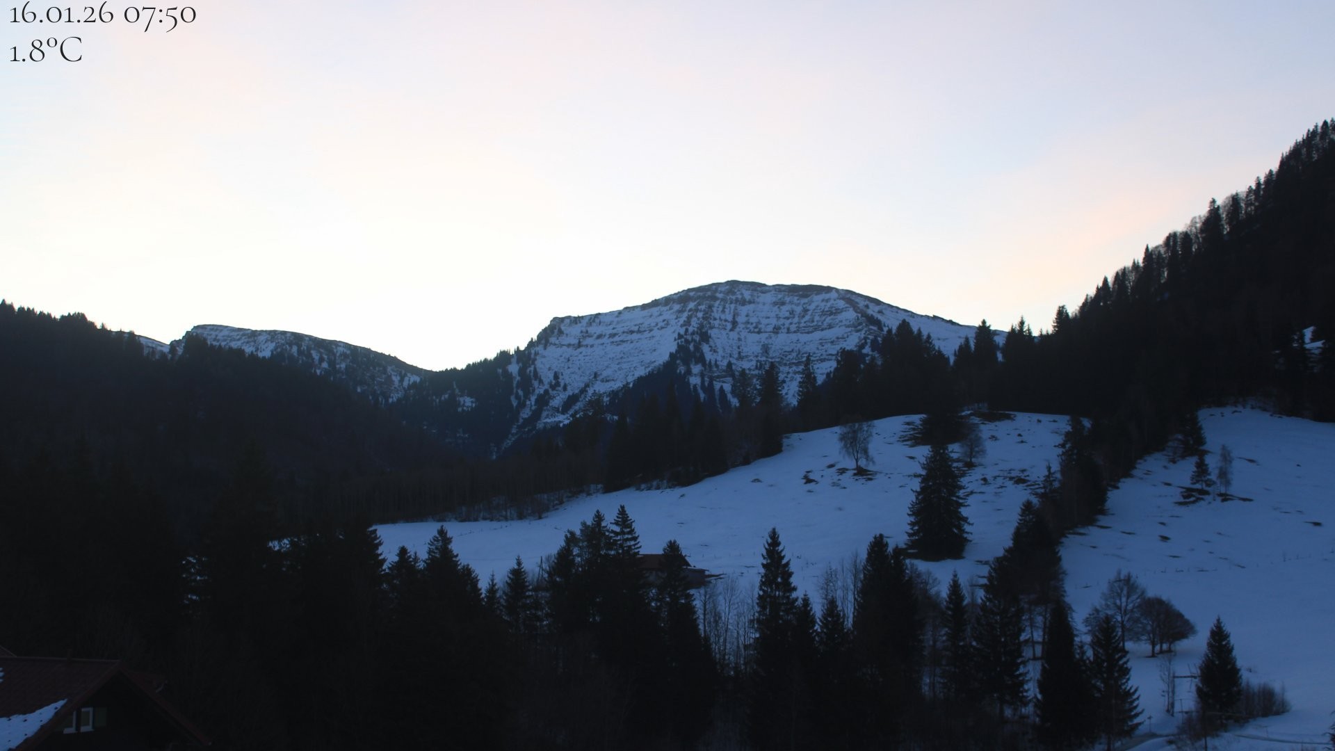 Archiv Foto Webcam Oberstaufen - Blick Hochgrat vom Biohotel Schratt