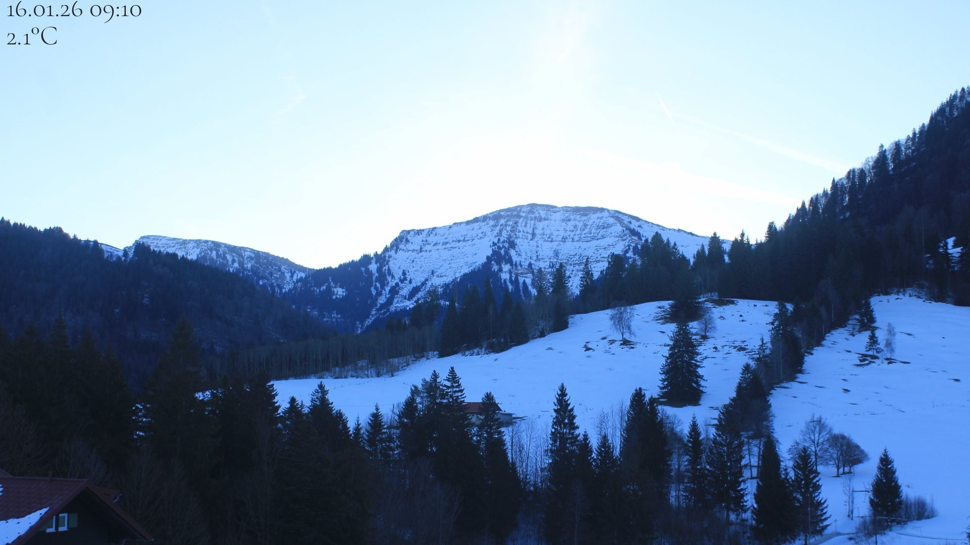 Archiv Foto Webcam Oberstaufen - Blick Hochgrat vom Biohotel Schratt