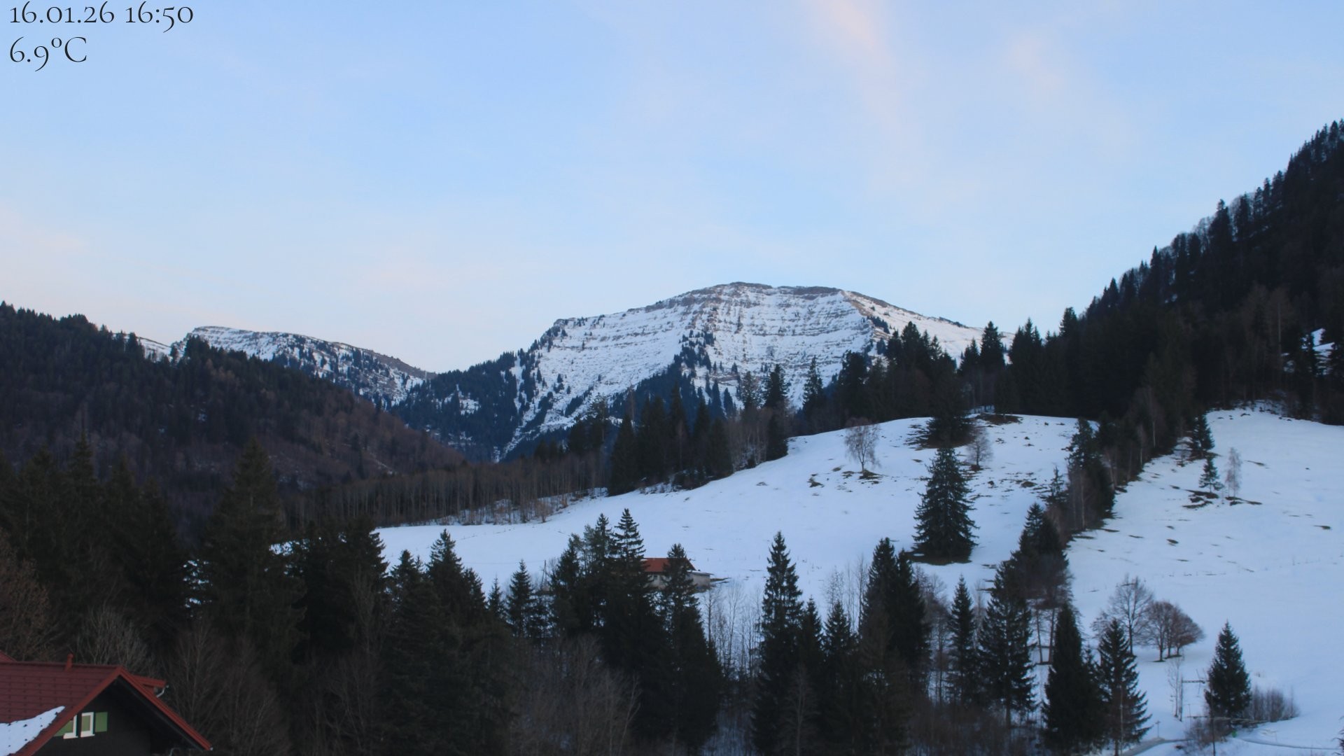 Archived image Webcam Oberstaufen - View Hochgrat from Hotel Schratt