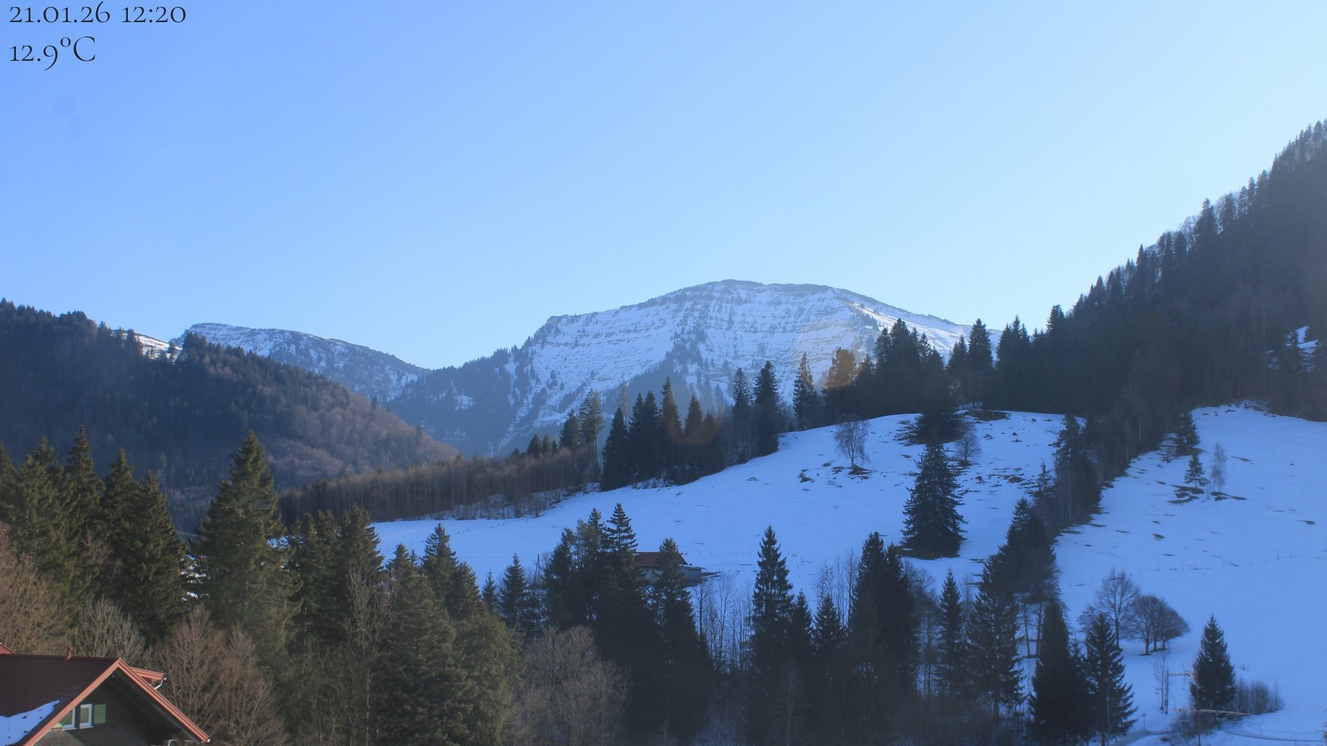 Archiv Foto Webcam Oberstaufen - Blick Hochgrat vom Biohotel Schratt