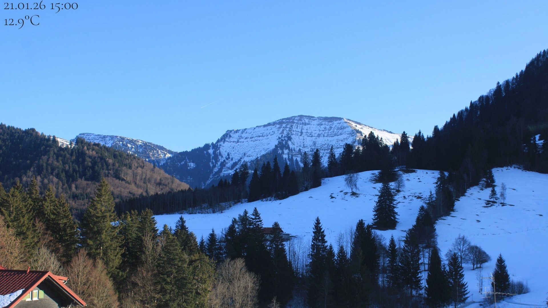 Archiv Foto Webcam Oberstaufen - Blick Hochgrat vom Biohotel Schratt