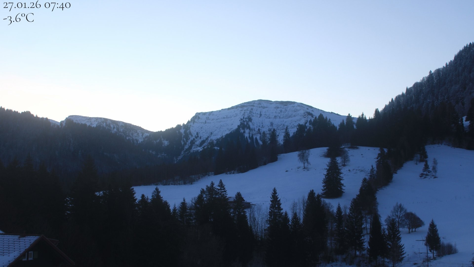 Archiv Foto Webcam Oberstaufen - Blick Hochgrat vom Biohotel Schratt