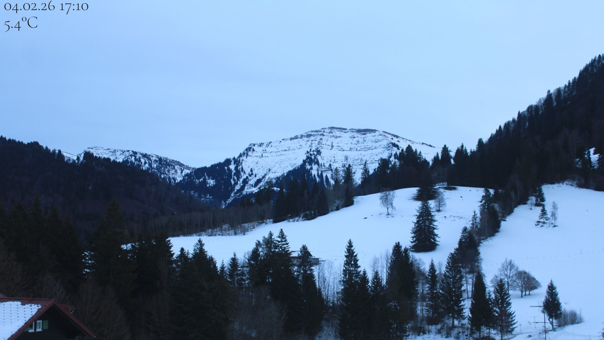 Archiv Foto Webcam Oberstaufen - Blick Hochgrat vom Biohotel Schratt