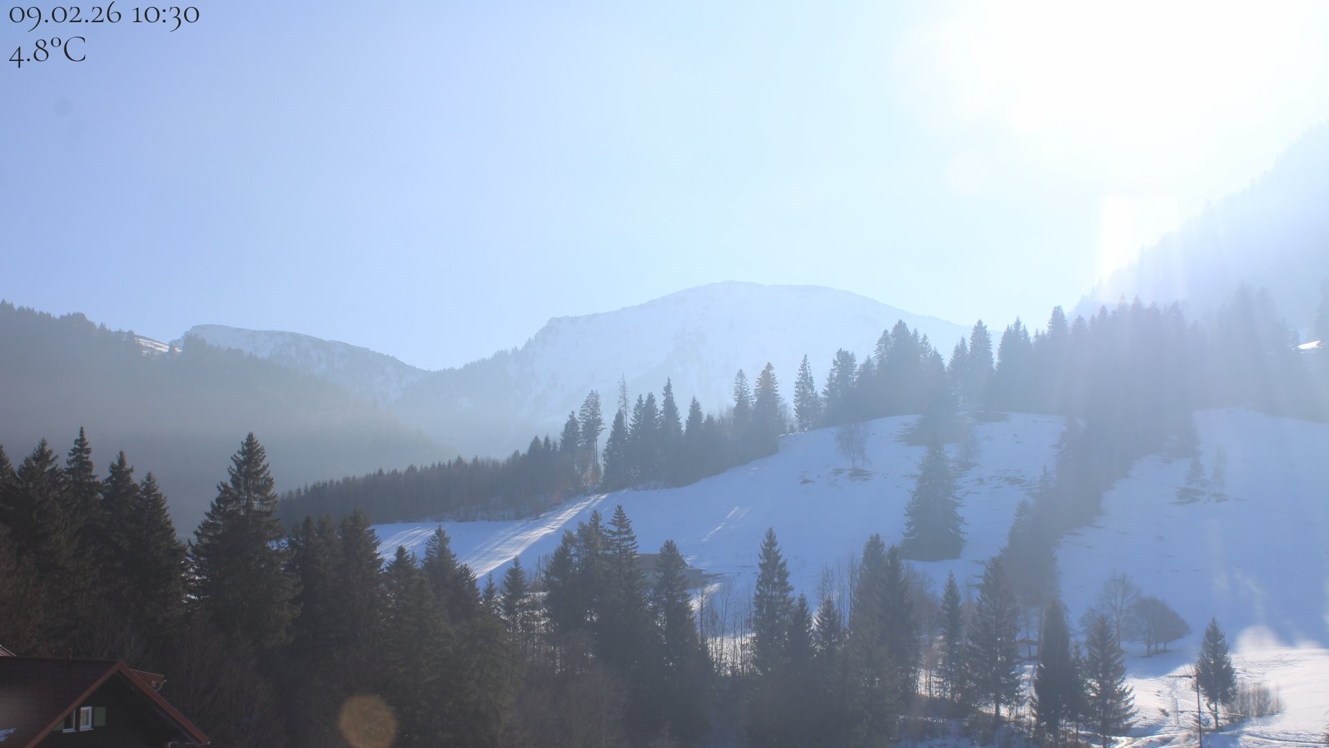 Archiv Foto Webcam Oberstaufen - Blick Hochgrat vom Biohotel Schratt