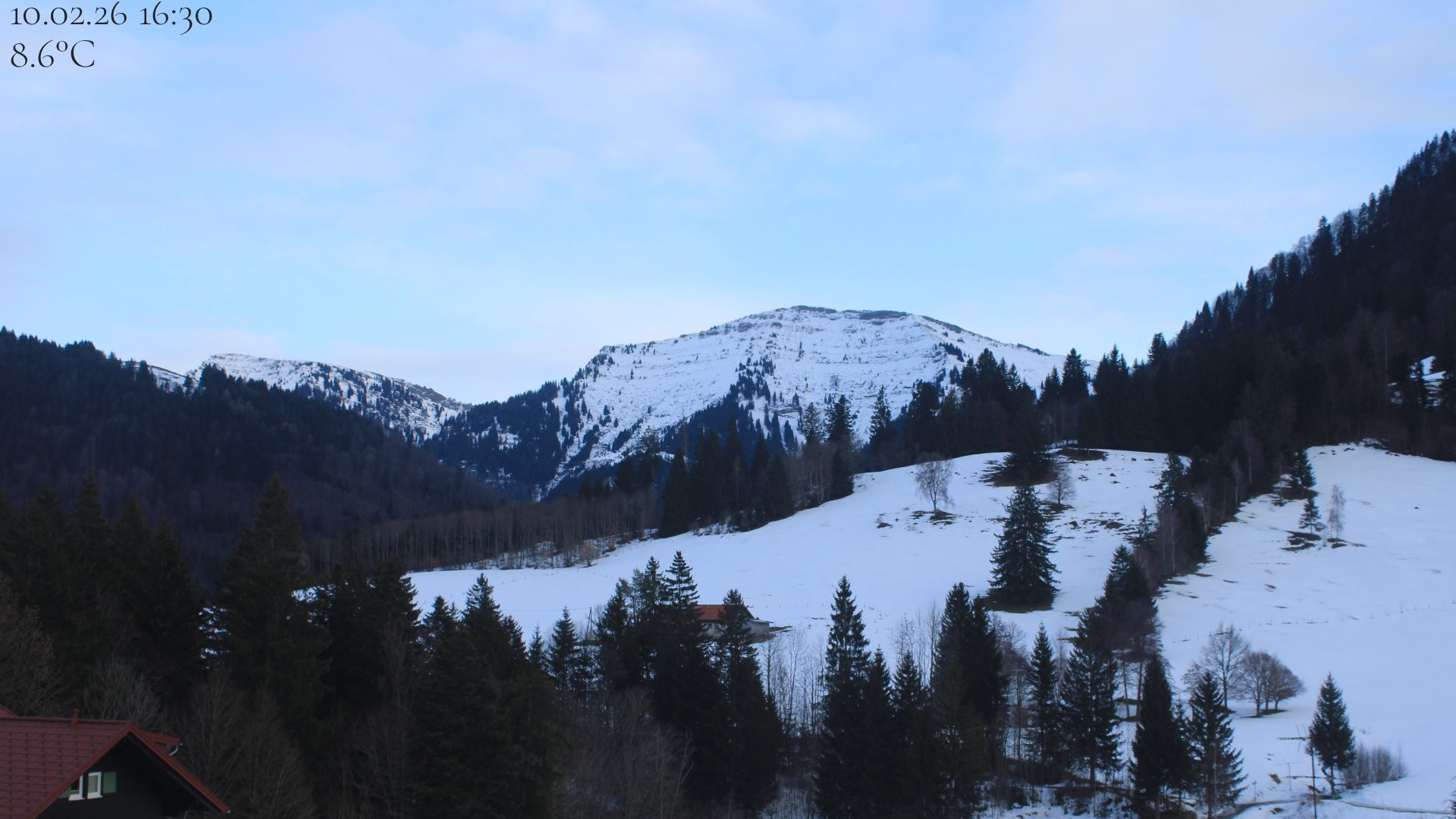 Archiv Foto Webcam Oberstaufen - Blick Hochgrat vom Biohotel Schratt