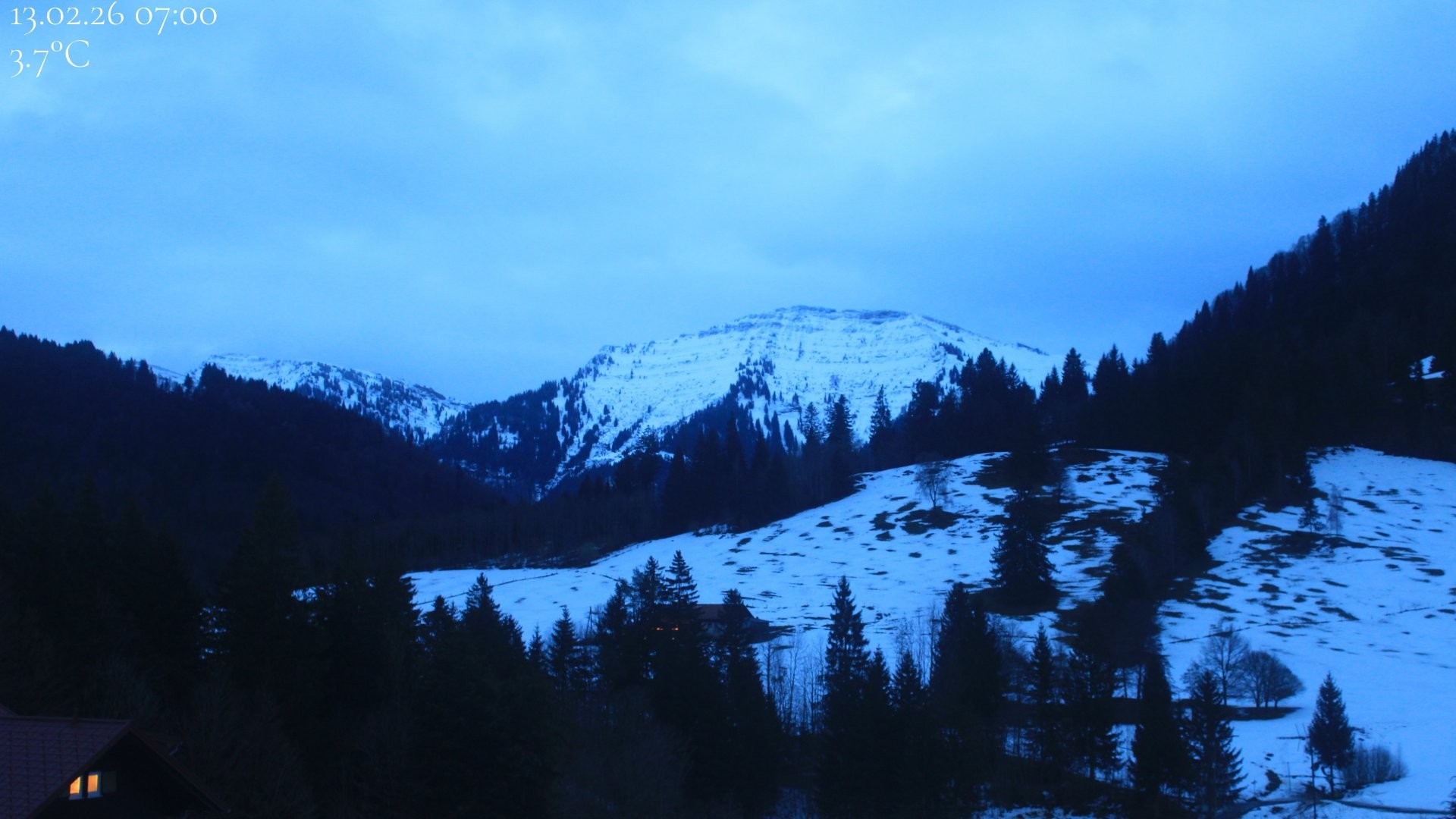 Archiv Foto Webcam Oberstaufen - Blick Hochgrat vom Biohotel Schratt