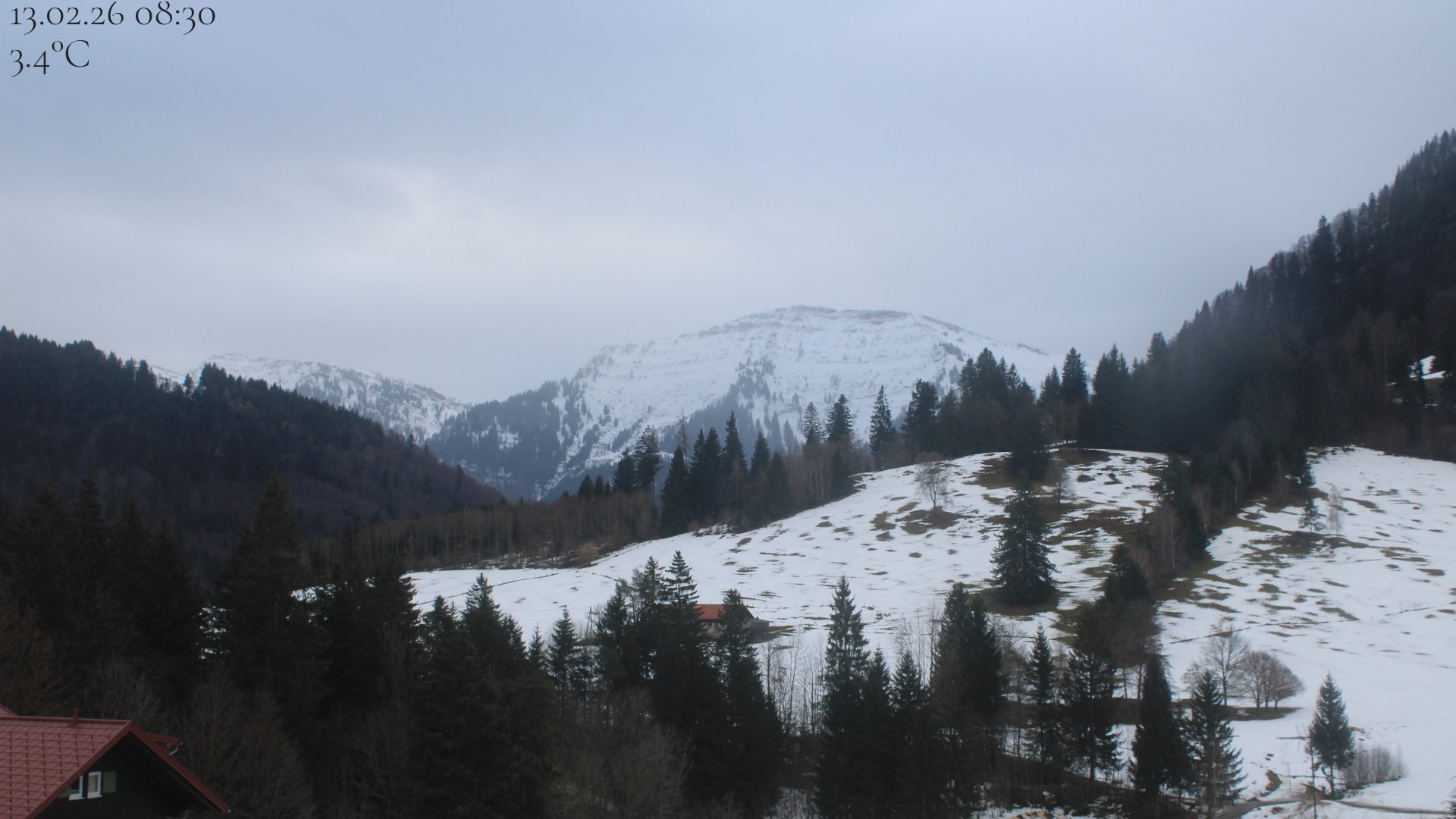 Archiv Foto Webcam Oberstaufen - Blick Hochgrat vom Biohotel Schratt